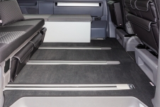 Velours carpet for passenger compartment, VW T6/T5 California Beach with 3-seater bench - Black
